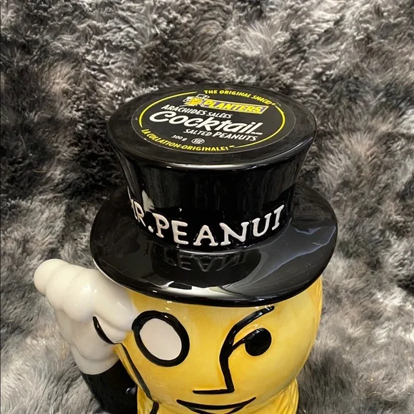Mr. Peanut Ceramic Cookie Jar - Yellow & Black - Picture 14 of 16